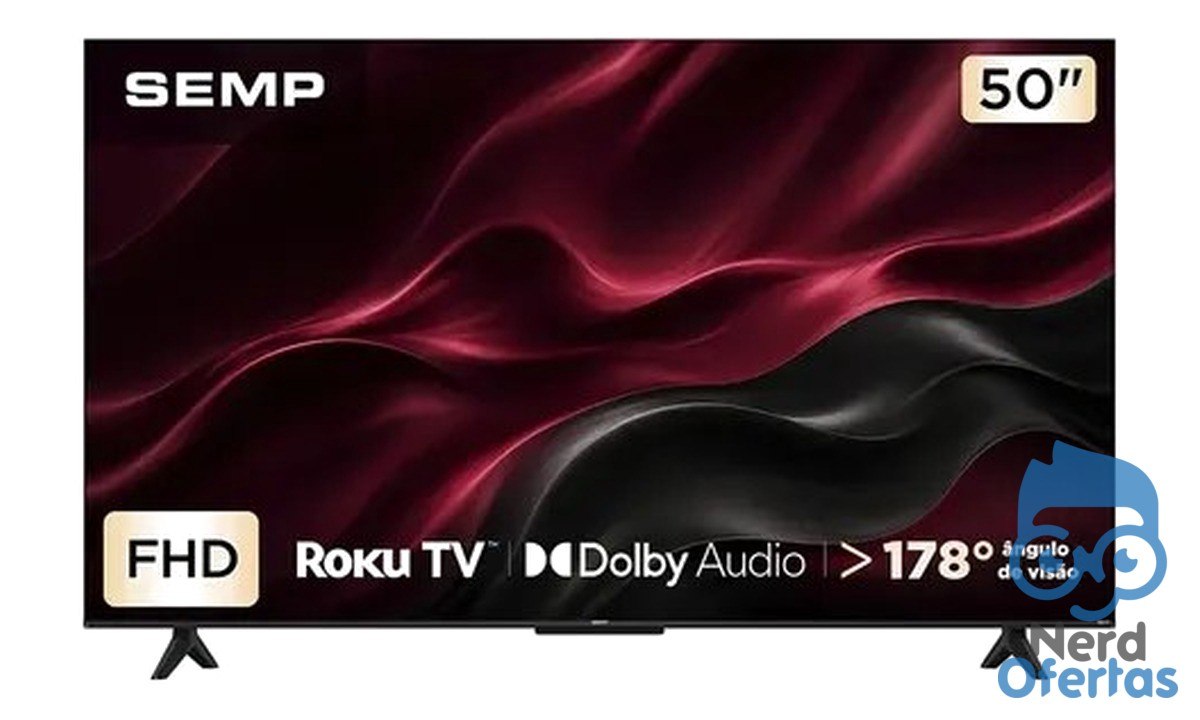 Smart TV Semp 50 polegadas LED Full HD Roku TV Wi-Fi Dolby Audio