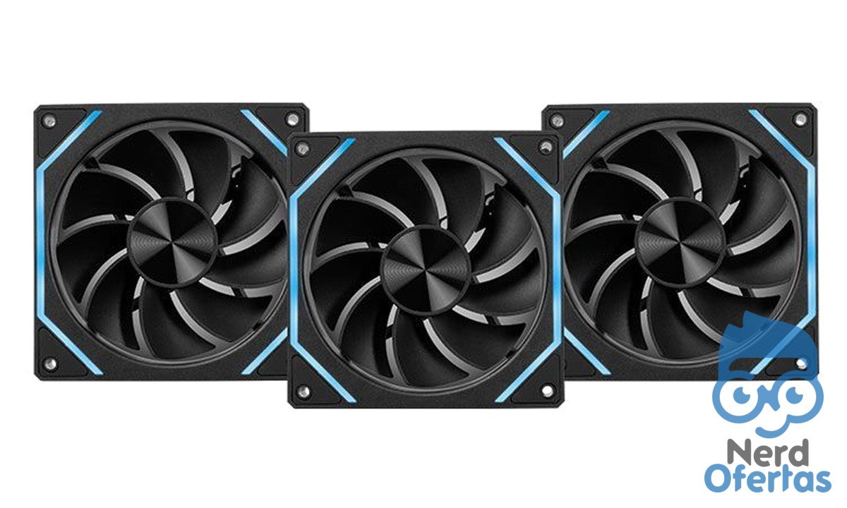 Kit Ventoinhas Pichau Ventus NX Reverse ARGB 3x120mm Preto por R$ 81