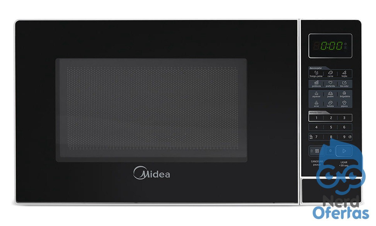 Micro-ondas 20L Branco Porta Preta Minuto Fácil Midea por R$ 359