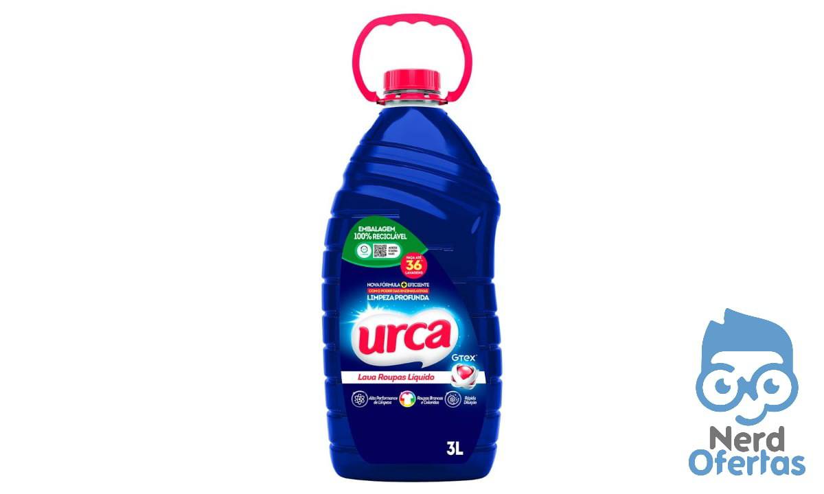 2x Lava Roupas Líquido Urca Azul 3L por R$ 28