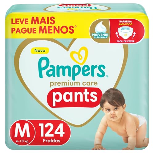 Fralda Pampers Pants Premium Care M com 124 Unidades por R$141,82