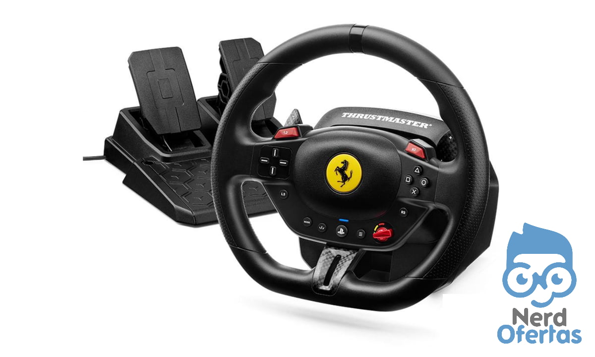 Kit Volante e Pedal T98 Ferrari para PS4, PS5 e PC - Thrustmaster por R$ 450