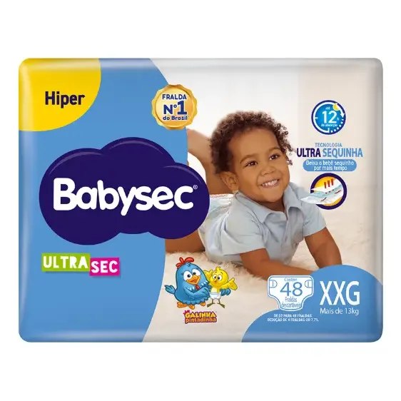 Fralda Babysec Ultra Hiper XXG com 48 Unidades