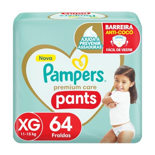 Fralda Pampers Premium Care Pants XG com 64 Unidades por R$89,20