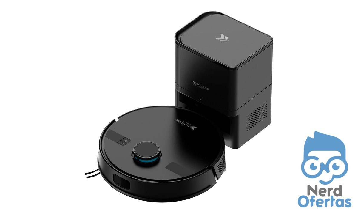 Robô Aspirador KABUM! smart K800 Pro com Mapeamento Laser e Base Autolimpante por R$ 1.049