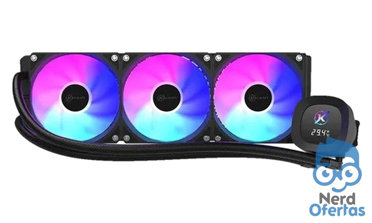 Water Cooler Kalkan Aura Digital 360mm Preto ARGB KLK00101 por R$ 239