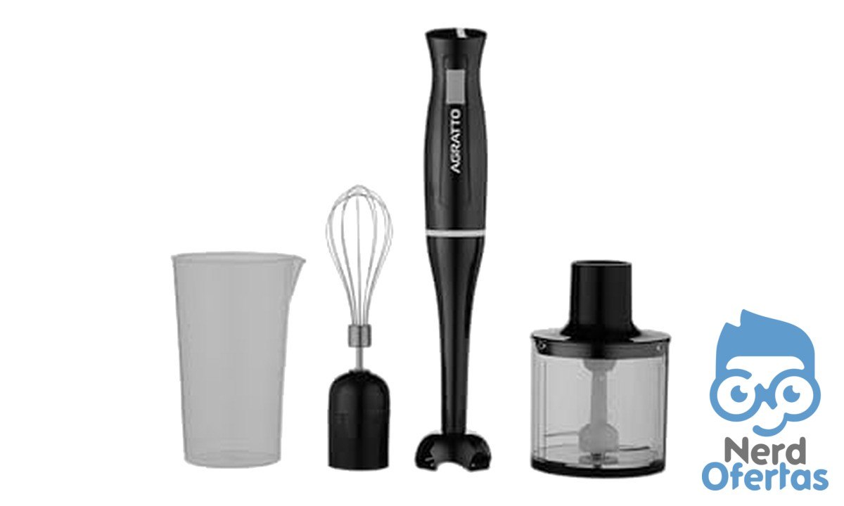 Mixer 3 em 1 Agratto AMIX02-02 Preto 700ml 220V por R$ 64,10