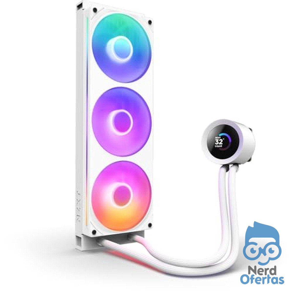 Water Cooler NZXT Kraken Plus 360 RGB Branco com Tela LCD 1.54" por R$ 896