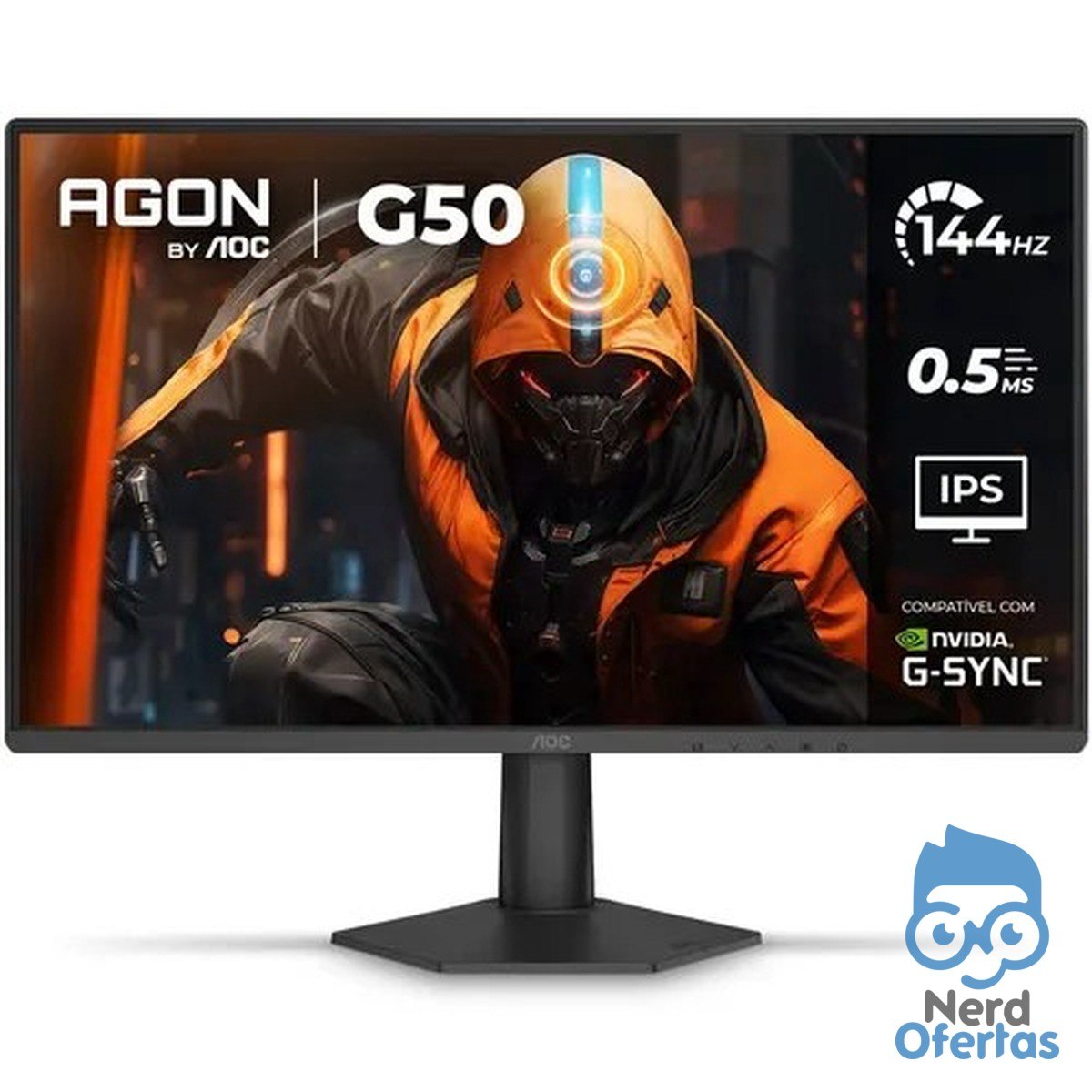 Monitor Gamer AOC AGON G50 24" 144Hz 0,5ms IPS HDR10 G-SYNC 24G50F Preto por R$ 519